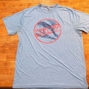 Oakley Light Blue Tee w/ Wave Graphic